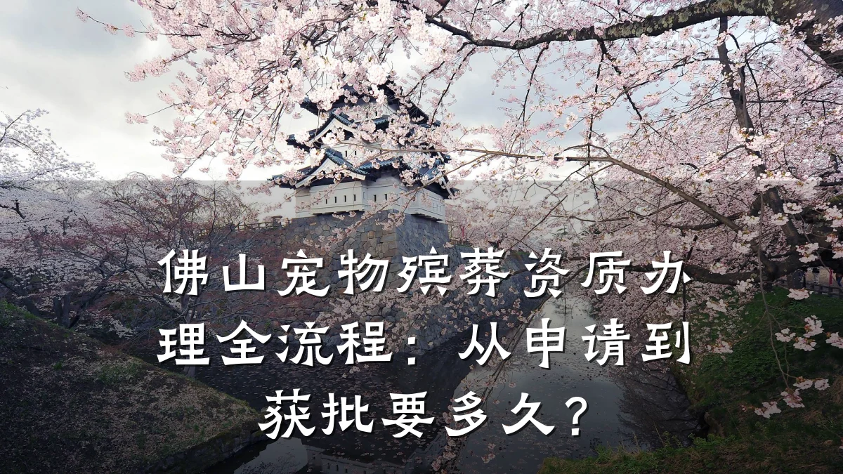 佛山宠物殡葬资质办理全流程:从申请到获批要多久?
